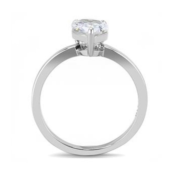 NWT stainless steel pear shaped diamond ring - Picture 3 of 3